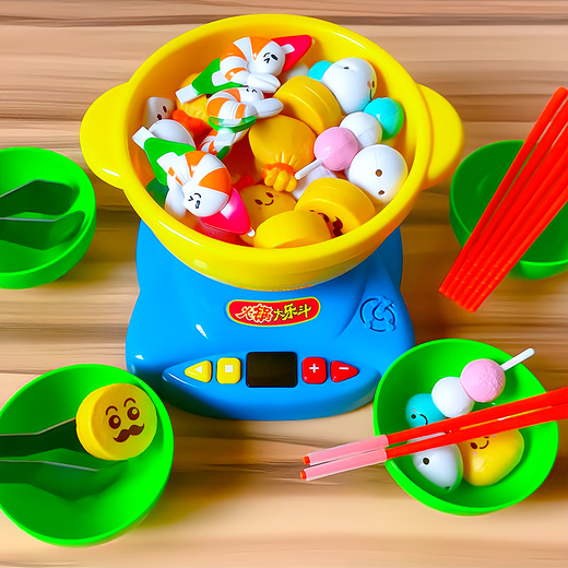 Juego de juguete de vapor de vapor de Meibosen Baby Baby House Cooking Mini Simulation Kitchen Girls 4-6 años de antigüedad de la olla caliente [Versión de la batería]