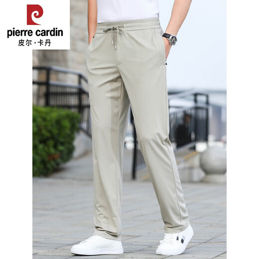 Pierre Cardin High-End Mulberry Seiden Sporthosen Männer gerade Frühling und Herbst Männer losen lässige Hosen mittleren und älterer Vater großer Größe Hose Dunkelblau [Sommer dünner Stil] 2xl