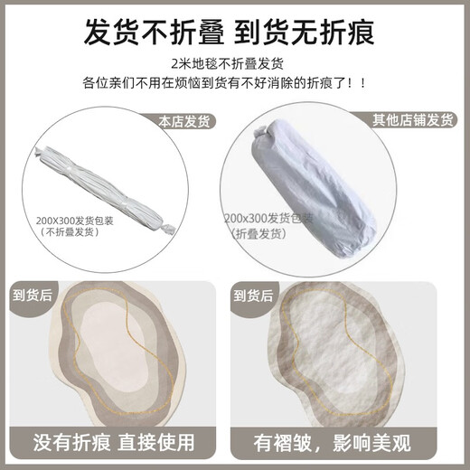 温诗欧地毯客厅异形沙发茶几毯新款网红不规则家用地毯耐脏卧室 现代4877 定制尺寸不退不换