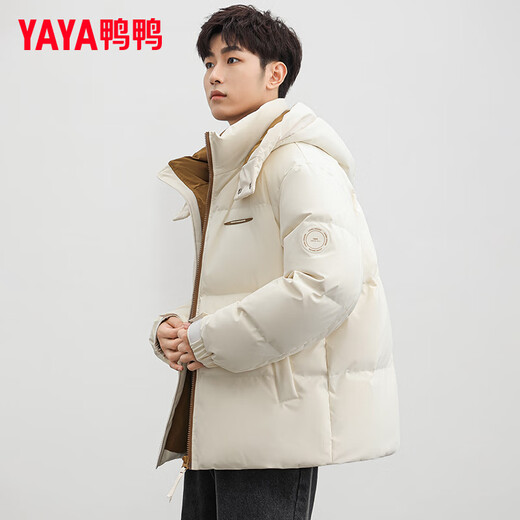 
YAYA Wang Yibo same off-season down jacket for men's short winter new urban fashion casual warm jacket HY off-white L