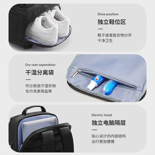 Landcase Travel -Rucksack für Männer für Frauen 2024 Neue Kapazitäts Reisebag Business Trip Computertasche 3891 Schwarz