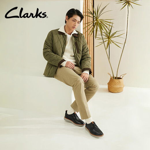 Clarks Brandin -Serie Herrenschuhe Leicht gepolsterte geschäftliche geschäftliche formale Lederschuhe Klassiker Retro Derby Schuhe Schwarz 261793827 42