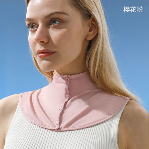 碧璟尔防晒脖套围脖女夏季冰丝薄款披肩户外开车防紫护颈假领子 北极灰