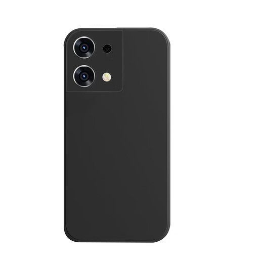 毕亚兹适用OPPO Reno8手机壳 reno8手机保护套 全包防摔散热超轻薄植绒内衬液态硅胶磨砂软壳 JK177黑