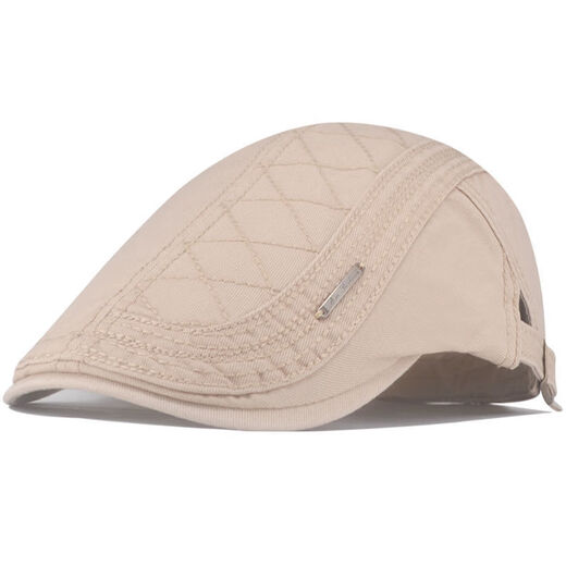 TIE Stone Hat New Corean versión de Forward Hat Beret Men and Women British Gentleman Hat Painter Trend (Caki) Tamaño ajustable