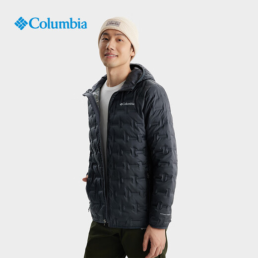 Columbia men's and women's seamless heat-pressed silver dot water-repellent 650 fluffy duck down warm down jacket WE6610 010 Asia-Pacific slim fit black XL (185/104A)