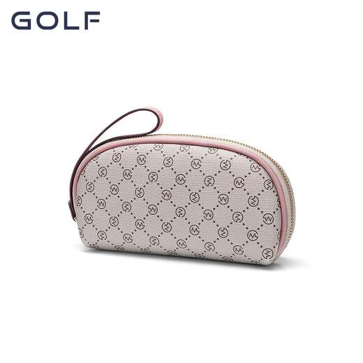 高尔夫（GOLF）女士手拿包大容量双层手抓包长款零钱包时尚卡包手机包时尚手腕包 烟粉杏色