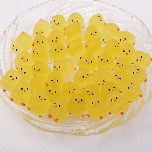 Tuchensi lindo amarillo grasa de pollo adornos de escritorio de pollo luminoso decoración decoración creativa de jardín de infantes