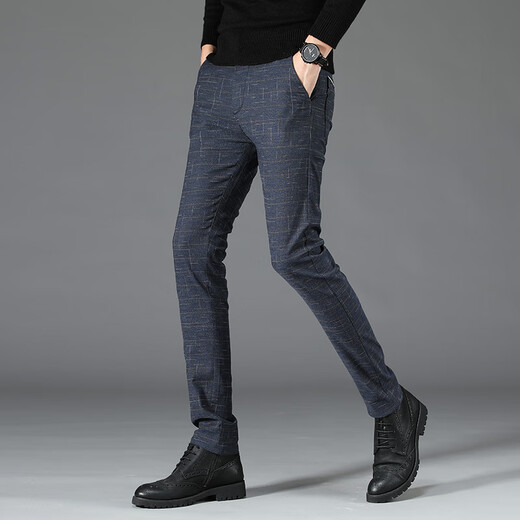 Hongkong König Ama Hosen Herren High-End-Casual Hosen Herren schlanker und vielseitiger gerade Hosen trendy und elastisches Geschäft Herren Sporthosen 688 Blau reguläre 32 Größen [2 Fuß 5 / geeignet für 140-150jin [Jin gleich 0,5 kg]]