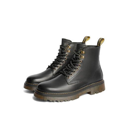 Belle Fashion Fashionable Boots Boots Men's Men's Men Confortable Cow Hide Bottes courtes Bottes d'extérieur Martin A1694DD4 Black-Single Li 41 (255 mm)