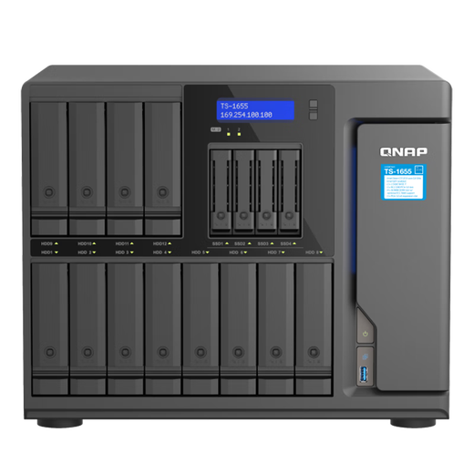 QNAP TS-1655 16-bay desktop high-capacity eight-core performance hybrid storage 2.5GbE network storage NAS TS-1655-32G+Toshiba hard drive 16T*12