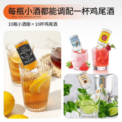 FAST.KINGmini小洋酒礼盒洋酒组合套装便利店调酒基酒威士忌伏特加小瓶酒版 【 精美礼盒装】10款小酒版组合