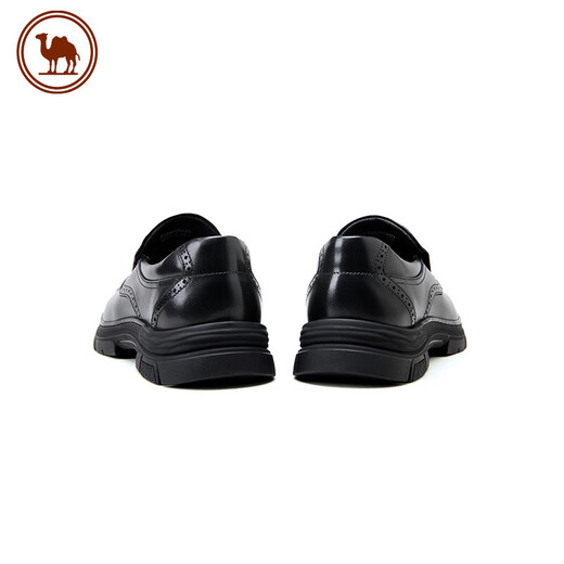 Camel Business Leather Shoes Casual Cowhide Formal British Men's Shoes Comfortable Derby Shoes P14A005609 Black 41