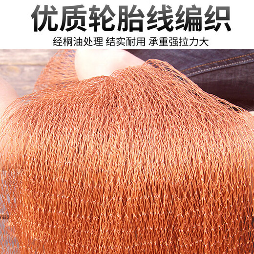Zhanliu traditional tire line hand cast net hand throw net fishing net spin net old cast net fishing net hand throw fishing net catch fish net tire line 3.5 meters high 1 finger steel pendant 8Jin Jin is equal to 0.5 kg