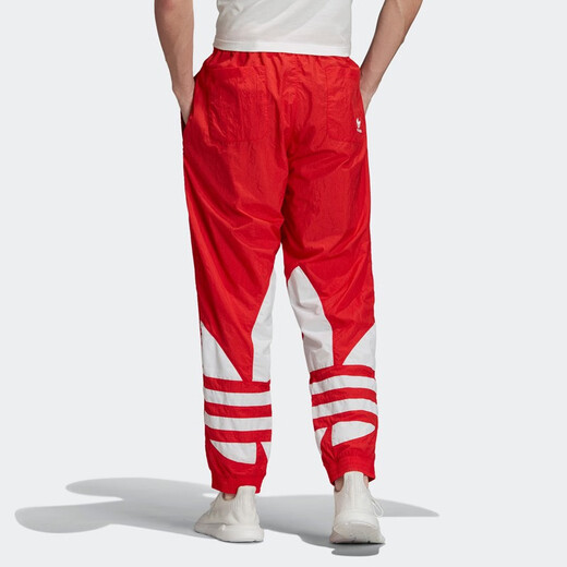 阿迪达斯 （adidas） 三叶草男子经典大LOGO复古时尚收脚束口拼色运动休闲长裤FM9898 红色/FM9898 S (参考身高:173~178CM)