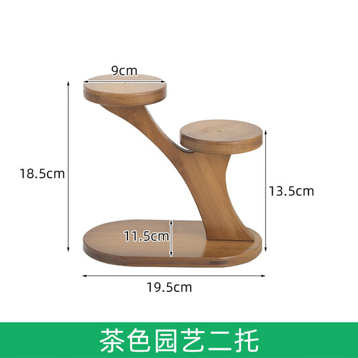 Kang Qianqiu Desktop mehrschichtige kleine Blumenregal Grüne Efeu Sukkulente Bay Windowsill Balkon Wohnzimmer Office Desk Mini Blumentopf Rack Bambus Holz Tee Garten zweistöckig