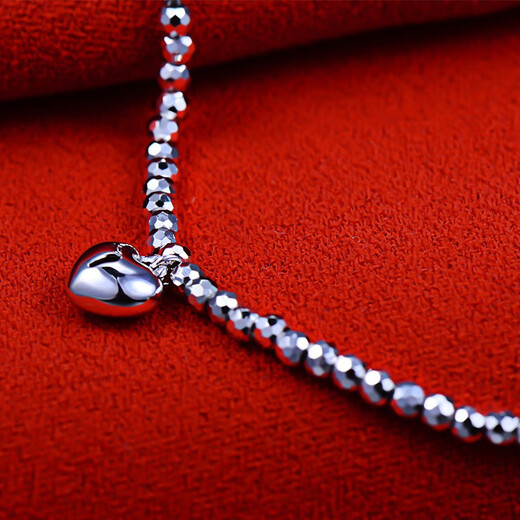 Yuan Shengfu's new PT950 exquisite heart-shaped car flower fashion platinum bracelet women's platinum hand jewelry promotion 5.60 grams length 16-18cm adjustable