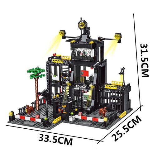 Jiqile Special Police Department Vehicle Military Base Building Blocks Aircraft Warship Assembly Model Deformed Mecha Robot Children's Toys Tank Armored Legion-26 Transformed 1047 Particles