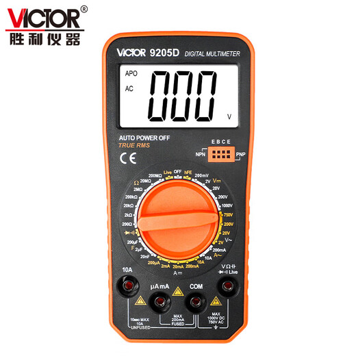 
Victor Instruments (VICTOR) High-precision Digital Multimeter Electrician Multifunctional Intelligent Anti-Fire Voltage Meter VC9205 [Capacitance Resistance Triode]