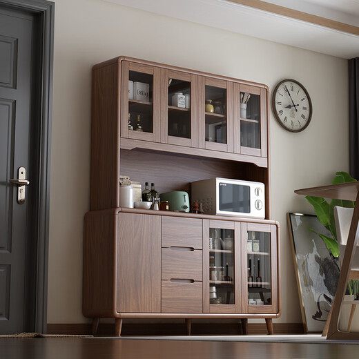 Rayle Chinese Ligne de plateau en bois massif Thé et armoire à vin moderne armoire de rangement de cuisine simple moderne Room de maison contre le mur DJ5012 combinaison 120 * 40 * 200cm