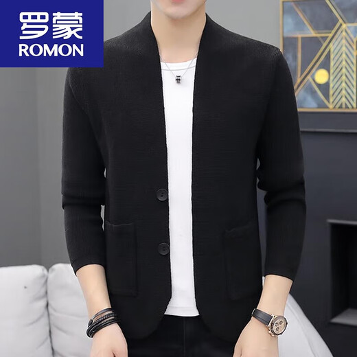 Romon knitted cardigan men's thin 2022 spring and autumn new Korean style trendy slim sweater jacket button sweater wear 8505 khaki L (170)
