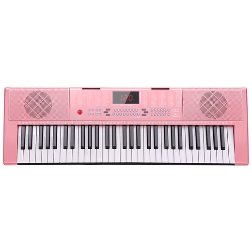 Meirkergr MK-288 Pink Basic Version + Piano Stand 61-Key Multi-Function Teaching Electronic Keyboard Children's Beginner Musical Instrument Connected to Microphone Headset Mobile Pad with Piano Stand