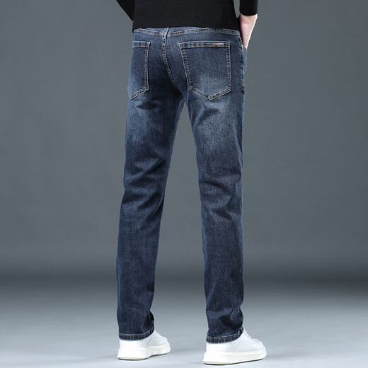 Aemape American Apple High-End Jeans Herren Sommer dünne schlanke, gerade Herren elastische High-End-Waschhosen Männer 1048 Schwarz Größe 29 Taillenumfang 2 Fuß 2 für 100-110jin [Jin entspricht 0,5 kg]