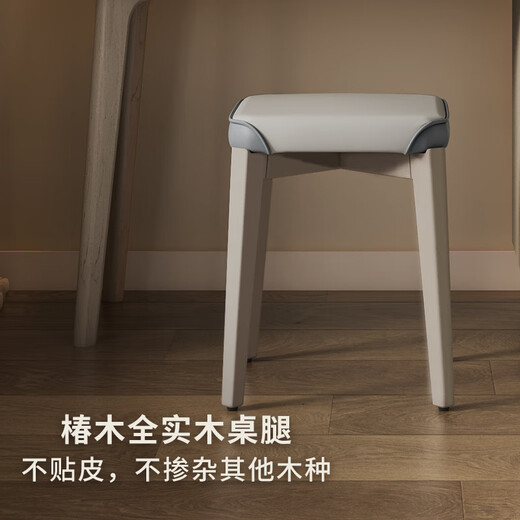 KUKA Gujia Wood Art Dressing Table Solid Wood Slate Cream Style Retractable Dressing Table PT8023TQ 0.8M+25Y Stool