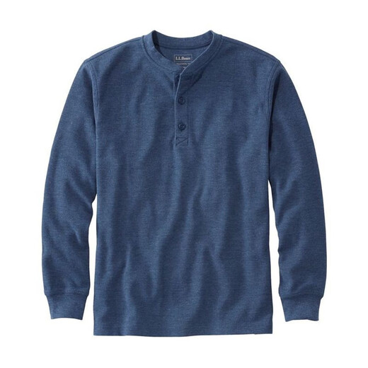 L.L.Bean men's T-shirt pure cotton Henry collar casual sports fashion versatile pullover bottoming shirt soft TA502224 Barley Heather S suitable for bust 97-105CM