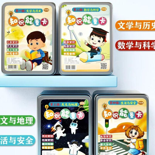Энциклопедия знаний Энергетические карты для учащихся начальной и средней школы Здравый смысл Интересная история Карты с ответами Покер Развивающие игрушки Модернизированное классическое издание 160 карт в красной железной коробке