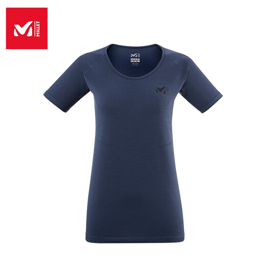 觅乐（MILLET）春季新品无缝编织短袖女士轻量登山越野跑T恤 MIV9761 龙女色-9413 M/L