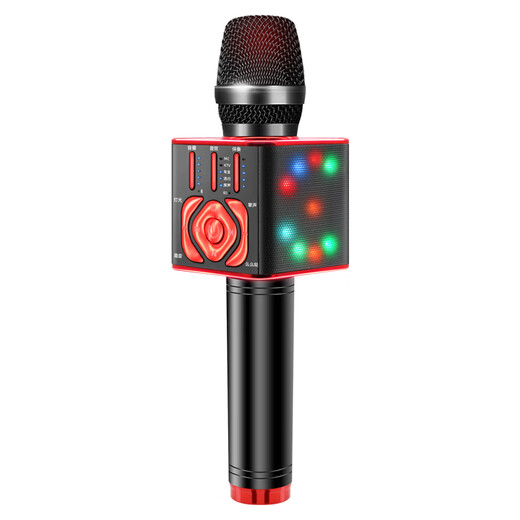 Newmine MC29 wireless microphone karaoke microphone audio integrated sound card microphone Little Bee amplifier mobile phone Bluetooth karaoke artifact black and red