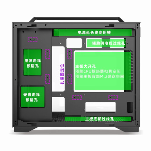 METALFISH X7 backline chassis, quick release side panel, dense hole design, supports MATX motherboard, 240 water cooling, large portable X7 black chassis