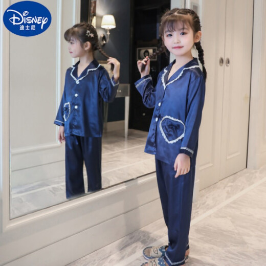
Disney Girls Ice Silk Pure Cotton Pajamas Children's Summer Thin Medium and Large Children's Baby Set Spring and Summer Air Conditioning Home [Short Sleeve Trousers] 1049 Pink 150 S Size (suitable for weight 65-85 Jin [Jin equals 0.5 kg])