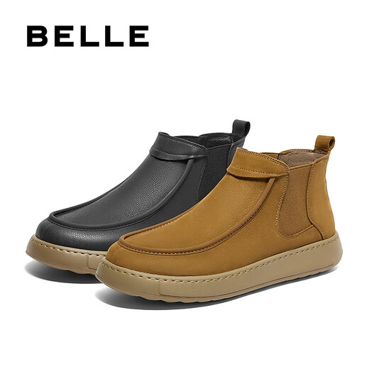 Belle Retro High-Top Casual Kurzstiefel Herren Winter Neue britische ein-Fuß-Chelsea-Stiefel plus Fleece A1677DD4 Pre-Sale Black-Fleece 40 (250 mm)