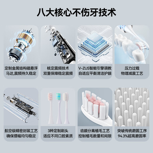 扉乐【新品升级】电动牙刷(FiliX) Major 伤牙率更低 小魔刷  声波震动 PRO旗舰白色15档(呵护2+清洁2)