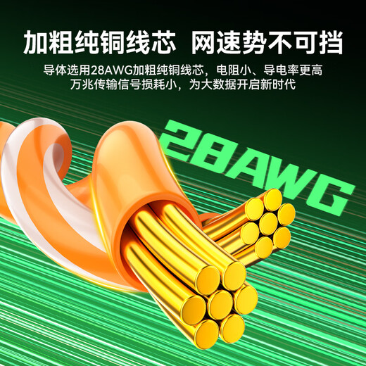 山泽七类纯铜网线 CAT7类万兆屏蔽网络连接线高柔工业级成品网线 电脑宽带家用成品跳线2米 GR7020G