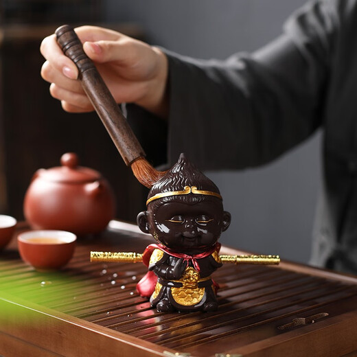 Yuxuan Purple Clay Tea Pet Handmade Monkey King Monkey King Personalized Creativity Can Raise Tea Art Tea Play Car Ornament Monkey King Youran--With Golden Hoop