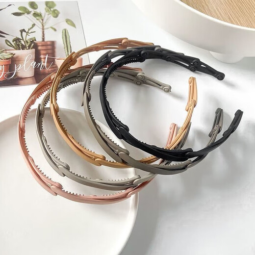 Jiuvia Folding Headband Women's 2024 New Portable Face Wash Retractable Headband for Traveling Non-Slip Pressed Hair Bundle JYG037 Main Picture Color Random One (Not Specified)