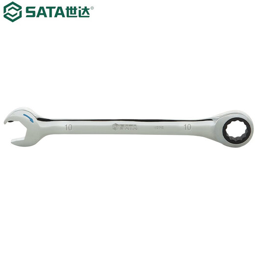 SATA fully polished chrome vanadium steel ratchet wrench open end dual-purpose quick wrench 5.5M-25MM 43601-43619 fully polished open end quick wrench 43606 (10MM)