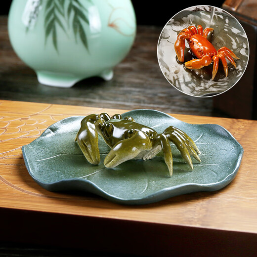 Rongcheng purple sand tea pet color changing tea pet tea table tea tray small crab ornaments creative tea toys can raise personalized tea set purple sand color changing tea pet crab