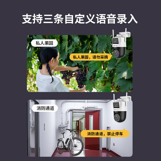 Dahua Dahua camera dual camera 10 million AI monitoring wireless wifi high-definition full-color night vision 360-degree panoramic view without blind spots indoor and outdoor mobile phone remote monitor P10A-E2IL