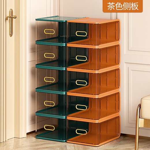 Naiben shoe box storage box transparent drawer type hard plastic shoe rack shoe cabinet shoe storage cabinet shoe storage artifact large size 10 high-grade gray (34*26.3*17.2)