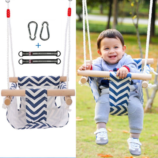 Ledudu children's swing baby door frame swing aisle wall outdoor 6 months - 1-3 years old baby park swing blue and white outdoor package (excluding iron frame)