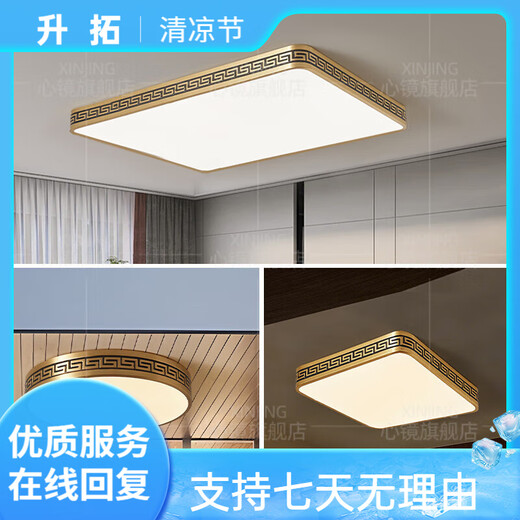 Heart mirror full copper ceiling light villa door light outdoor waterproof balcony light courtyard corridor corridor ultra-thin mosquito ceiling light X3891-600*800/rectangular