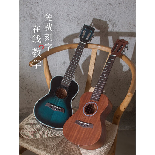 京韵单板尤克里里女男初学者儿童小吉他乌克丽丽入门ukulele 墨黑【初学款】 23英寸
