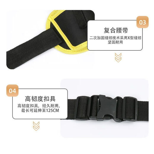 Shantou Lincun Multifunctional Tool Belt Bag Electrician Woodworking Canvas Nail Bag Thickened Tool Bag Men's Storage Bag Wallpapered New Black Canvas Belt Bag Yellow Edge Electric Drill Style 1 Pack