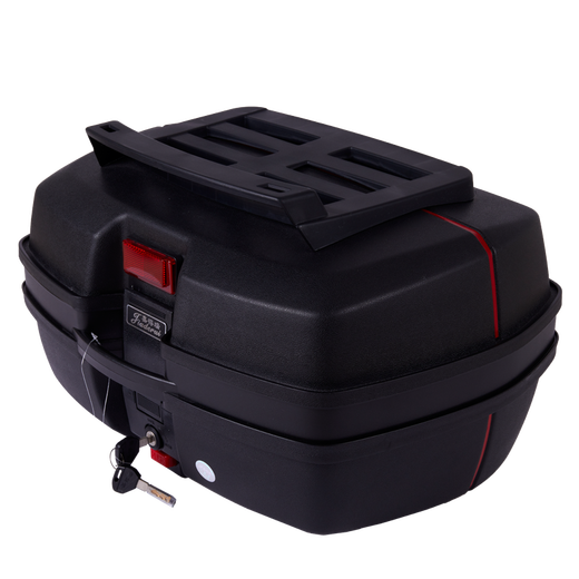 
Garderi motorcycle trunk trunk quick-release pedal electric battery vehicle tool box universal extra-large storage back box 698 black with LED light with X strap + luggage rack