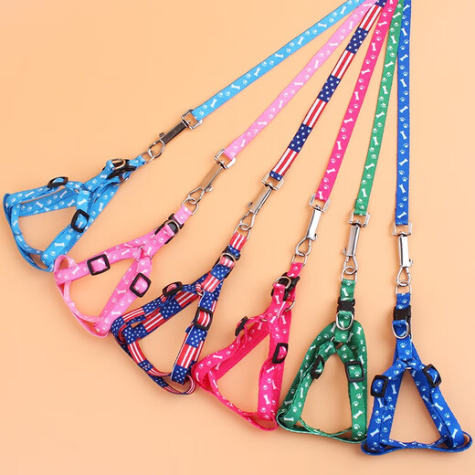 Tiannuo Pet Products Cat and Dog Leash Teddy Pomeranian Small Dog Cat Dog Rope Puppy Dog Walking Rope Dog Chain Strap Random Color Small Rope Width 1cm (2-6Jin Jin is equal to 0.5kg)
