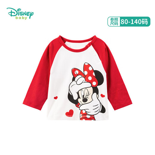 Vêtements pour enfants Disney pour hommes, femmes et enfants mode, confortable et décontracté, polyvalent doux T-shirt à manches longues et à manches longues 24 automne 211S1483 Red Minnie 130